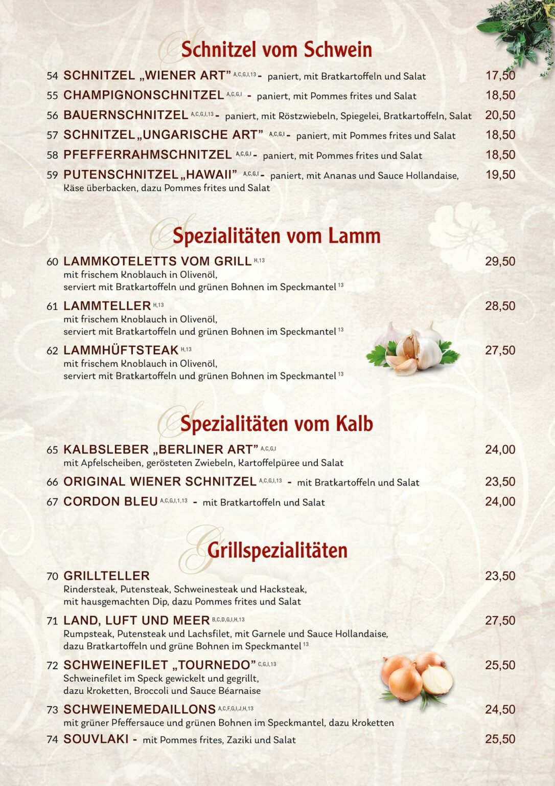SPEISEKARTEAKTUELL Forsthaus Mülheim